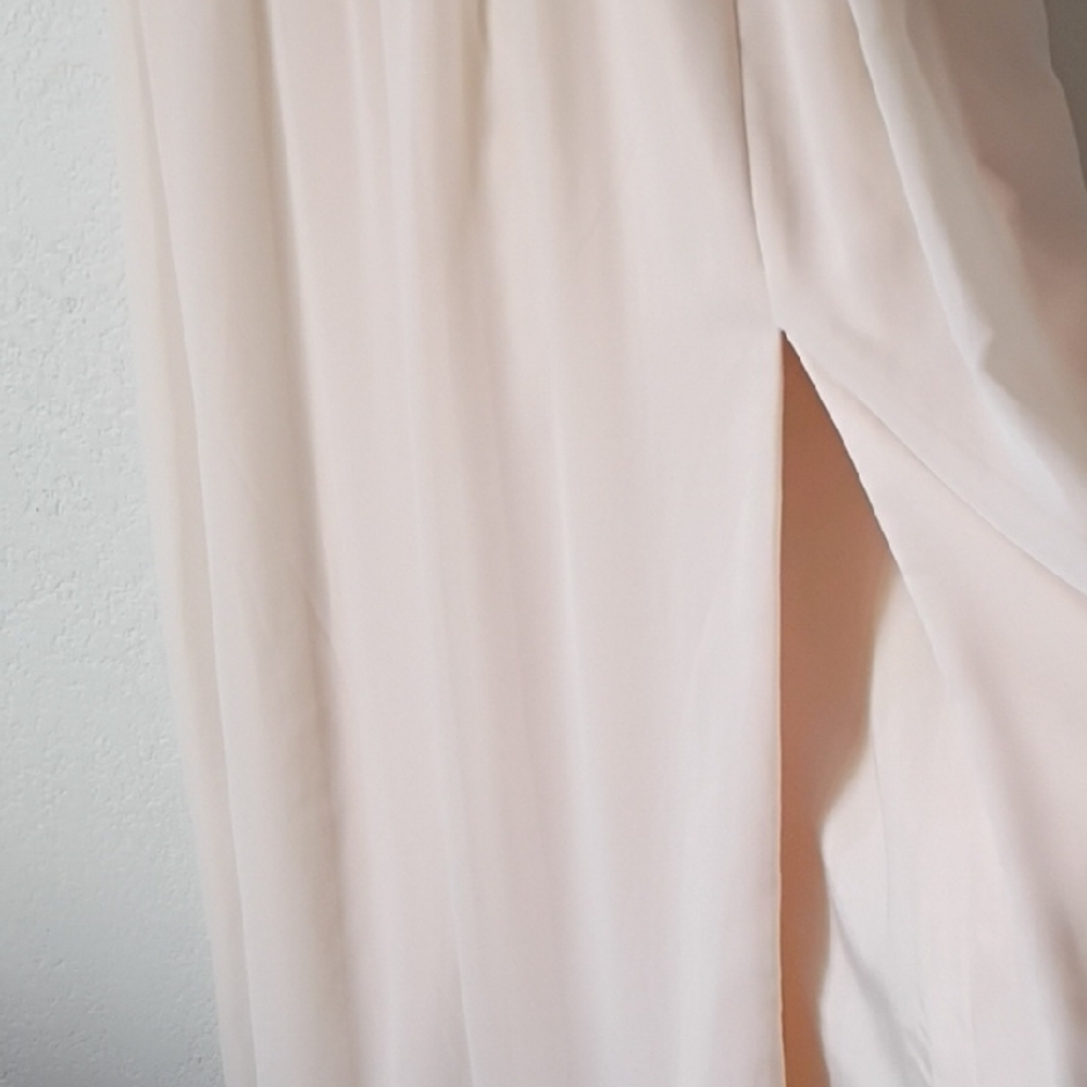 Azazie Lianne Cream Alabaster Bridesmaid Maxi Dress Size 8 - Picture 9 of 16
